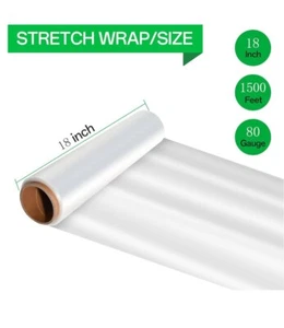 18" x 1500FT 80 Gauge Pallet Wrap Stretch Film Shrink Hand Wrap 1500' 4 Rolls - Picture 1 of 7