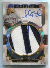 2018 Topps Five Star Jumbo Autographs FSJPNS Noah Syndergaard Patch Auto 10/10
