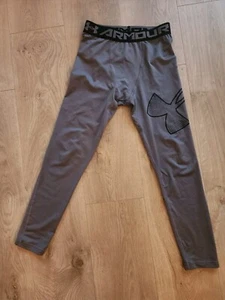 Under Armour Ymd Gray Pants Youth Medium Heatgear Fitted Layer Atheltic  - Picture 1 of 3