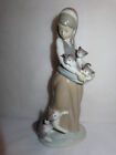 Lladro Following Her Cats Girl With Kittens Porcelain Figurine #1309 Retired