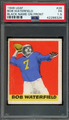 Hoja #26 Bob Waterfield 1948 PSA 1,5 carneros radiocontrol patio nombre negro [G326] Foto 1 de 2