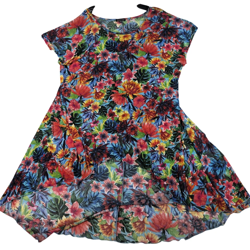 Vestido Cha Vente Para Mujer 2X Estampado Floral Manga Corta Elastizado Verano Informal Pl Foto 1 de 4