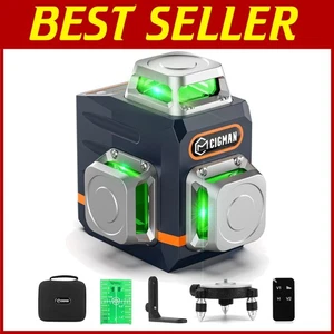 Portable Green Laser Level - Magnetic Rotating Stand, Remote - Picture 1 of 10