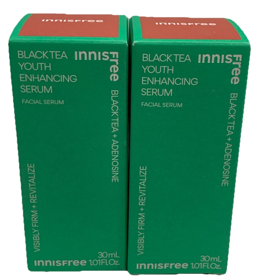 Suero facial potenciador juvenil Innisfree Black Tea 30 ml/1,01 fl. oz - Lote de 2 Foto 1 de 4