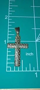 14k Gelbgold Schrott oder Gebrauchsspuren Anhänger Kreuz - Bild 1 von 7