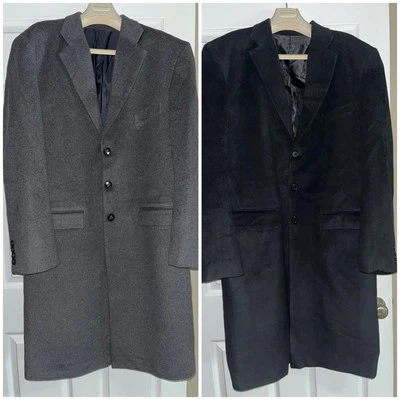 Auténticos abrigos paquistaníes 100 % genuinos de lana de cachemir, grises y negros disponibles, 46R Foto 1 de 4