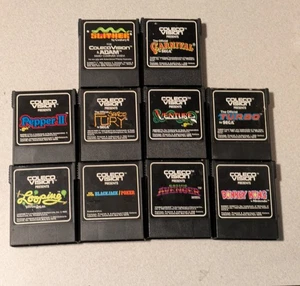 10 Colecovision games: Donkey Kong, Pepper 2, Turbo, Space Fury, Cosmic Avenger  - Picture 1 of 9