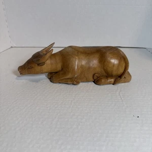 Vintage Hand Carved Wooden Asian Water Buffalo - Picture 1 of 7