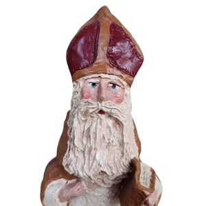 Vintage Nikolaus 1986 Doris C Williams Volkskunst Weihnachtsmann 80er Figur - Bild 1 von 8