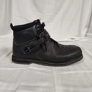 ICON Superduty 4 Motorsports Motorcycle Boots Shoes Black Leather Mens Size 10 - Imagen 1 de 7