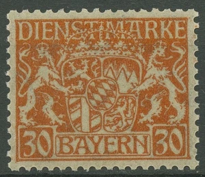 Bayern Dienstmarken 1916/17 Bayerisches Staatswappen D 22 x postfrisch geprüft - Bild 1 von 1