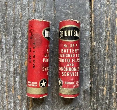 Lote de 2 pilas flash foto AA Bright Star vintage años 50 Nº 59p Usado Foto 1 de 4