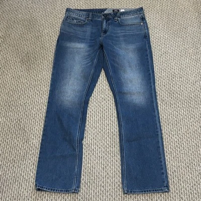 Volcom Vorta Jeans Mens 33 Blue Denim Slim Straight Leg Button Skater 33x33 NEW - Image 1 of 4