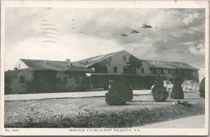 Postal vintage CAMP PICKETT Virginia "SERVICE CLUB" SEGUNDA GUERRA MUNDIAL / 1943 Cancelar - Imagen 1 de 2
