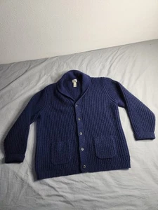 Suéter L.L Bean Clásico Trapo Lana de Cordero Para Hombres XL Azul Marino Cárdigan Acanalado 511548 - Imagen 1 de 8