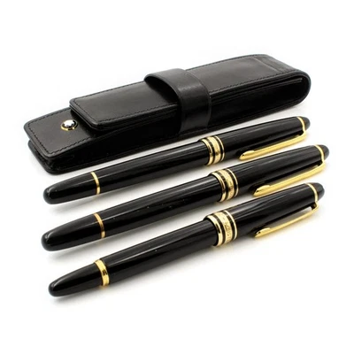 Montblanc Meisterstuck черный фонтан карандаш шариковая ручка набор лот из 3 #M1202-4 - Изображение 1 из 4
