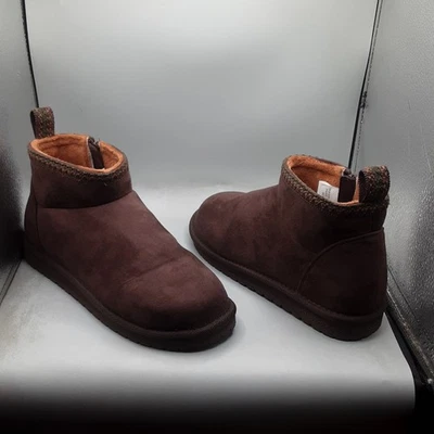 Botas Muk Luks Lydia para mujer 8W marrón chocolate imitación gamuza A74 Foto 1 de 4