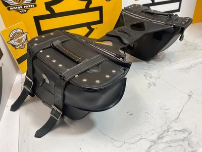 Harley Honda Yamaha Suzuki Throw Over Saddlebags 13"x12"x6" Vintage Style - Image 1 of 4