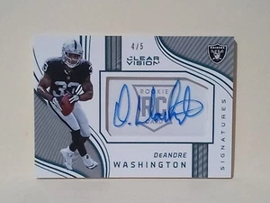 2016 PANINI CLEAR VISION ROOKIE SIGNATURES RC DeANDRE WASHINGTON RAIDERS 4/5 VGC - Picture 1 of 8