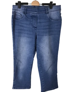 Pescara Jeans Bleu Pantacourt Femme Extensible Occasion Bonne Qualité Taille 42 - Bild 1 von 8