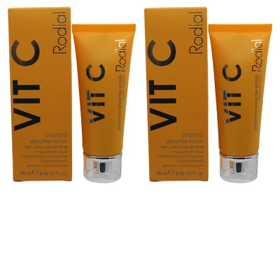 2 PCS Rodial VIT C Papaya Enzyme Scrub Brighten & Renew HYA, Full Size 2.36oz x2 - Image 1 of 4