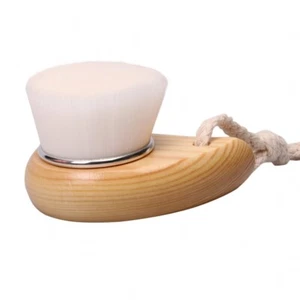 Wood Handle Facial Cleansing Brush Soft Fiber Face Brush Skin Care Massage Tool - Picture 1 of 8
