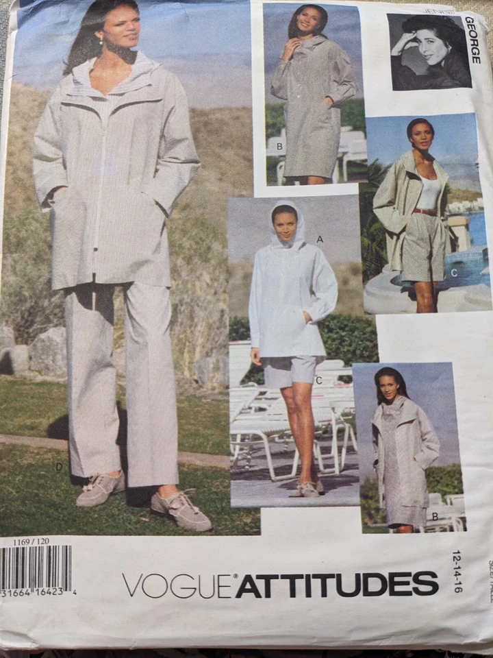 Vogue Pattern 1169 Vogue Attitude Pants & Jacket Size 12/14/16 1993 Uncut - Image 1 of 3