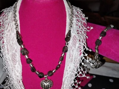 Brighton{Retired}'FreeSpirit'Necklace& BraceletMatchingSet W/BlueFlashLabordite - Image 1 of 4