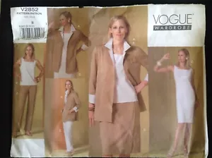 Pattern Vogue V2852, misses’/petite, jacket, top, wardrobe, skirt 8-12 - Picture 1 of 2