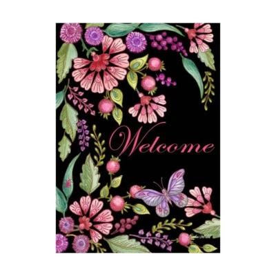 ELEGANTE BIENVENIDA 12.5" X 18" BANDERA JARDÍN 11-1704-154 LLUVIA O SOL TEMPORADA Foto 1 de 2