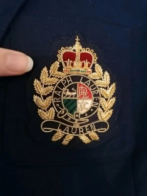 VINTAGE Royal Crest Hand Embroidered Bullion Wire Blazer Badge, sew on - Image 1 of 3