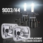 105W 7X6" 5X7" Led Headlight Hi/Lo H4 For Dodge D150 D250 W350 1981-1993 Trucks