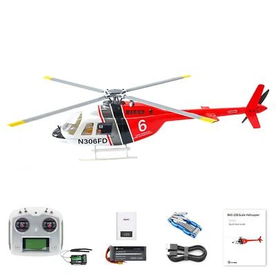 2.4G FlyWing BELL 206 RC Helicopter 4 Blade Rotor RC Aircraft RTF Smart Drone - Image 1 of 4
