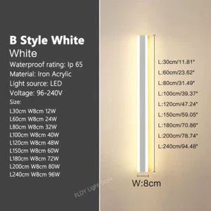 Wall Lamps Line Minimalist Light Long Strip Outdoor Waterproof Garden Decoration - Picture 1 of 12