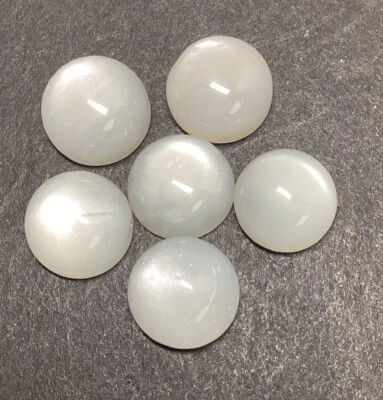 Piedra lunar cúpula alta blanca 6 piezas 10 mm stock vintage #326 Foto 1 de 4