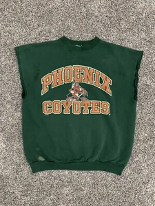 Vintage 90s Logo 7 NHL Phoenix Coyotes Crewneck Sweatshirt L Made In USA Cut Off - Picture 1 of 8