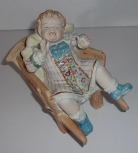 Vtg Lenwile China Ardalt Baby in Wheel Barrow Figurine 6378 Piano Baby - Picture 1 of 11
