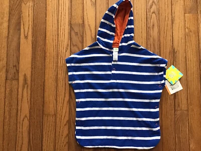 Nuevo Little Me Unisex SUDADERA CON CAPUCHA Rayas Blancas/Azules, Talla 12 Meses UPF 50 Foto 1 de 4