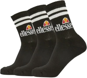 Ellesse Pullo 3 Pack Socks Black / White Size UK 4-8 - Picture 1 of 2