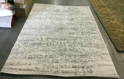 SILVER / IVORY 5'-1" X 7'-6" Back Stain Rug, Reduced Price 1172640606 MAD603G-5 - Image 1 of 4