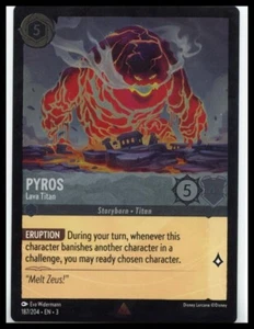Disney Lorcana Nelle Terre degli Inchiostri Pyros Lava Titan Rara 187/204 Cold Foil - Foto 1 di 1