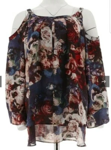 Lo último en Hollywood Blusa Estampado Floral Hombro Frío Negra XXS NUEVA SIN ETIQUETAS #468 - Imagen 1 de 1