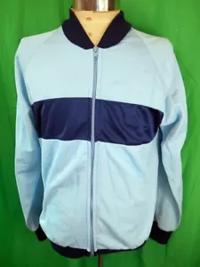 Original Vintage 60s 70s 2-tone Blue Nylon WB Sports Zip-Up Training Jacket 16 - Picture 1 of 6