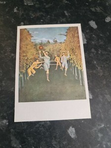 Henri Rousseau Football Players 1908 signed post card
