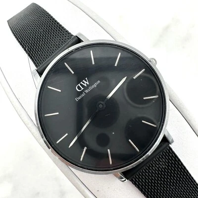 Daniel Wellington Ashfield Petite DW00100202 esfera negra 32 mm banda de malla negra Foto 1 de 4