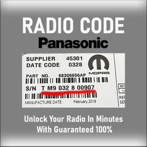ANTI-THEFT PANASONIC RADIO CODE MODELS UCONNECT 8 .4 UCSA STEREO PINCODE SERVICE - Picture 1 of 4