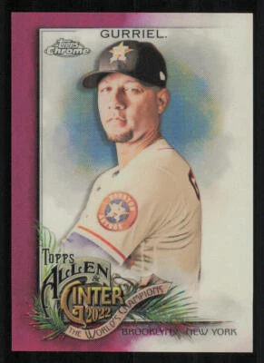 2022 Topps Allen and Ginter Chrome Magenta Refractors #103 Yuli Gurriel /199 - Image 1 of 2