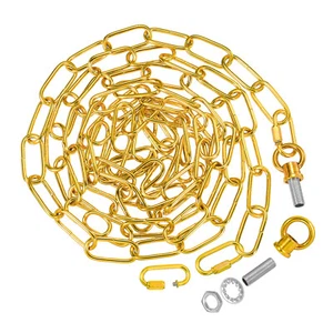 10ft 65 Lbs Lighting Chain for Hanging Lamp Chandelier Light Fixture Chain Gold - Picture 1 of 8