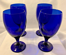 Libbey PREMIERE Cobalt Blue Stemmed Glass Goblet 7" - NEW with TAG - Set of 4