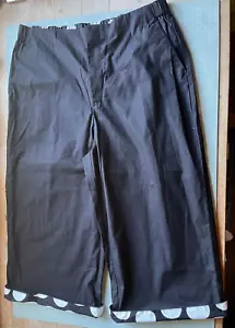 Marimekko x Uniqlo wide cropped black cotton trousers, dots, sz XL - 32W, BNWOT - Picture 1 of 16